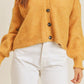 MABLE Buttoned Up Long Sleeve Button Down Sweater Cardigan in Mustard