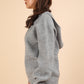 VERY J Keep It Comfy Seam Detail Drop Shoulder Hooded Sweater in Grey