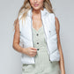 Snobbish A Quilted Beauty Zip Up Quilted Hooded Vest in White