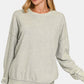 Zenana Laid Back Vibes Washed Dropped Shoulder Sweatshirt in Light Grey