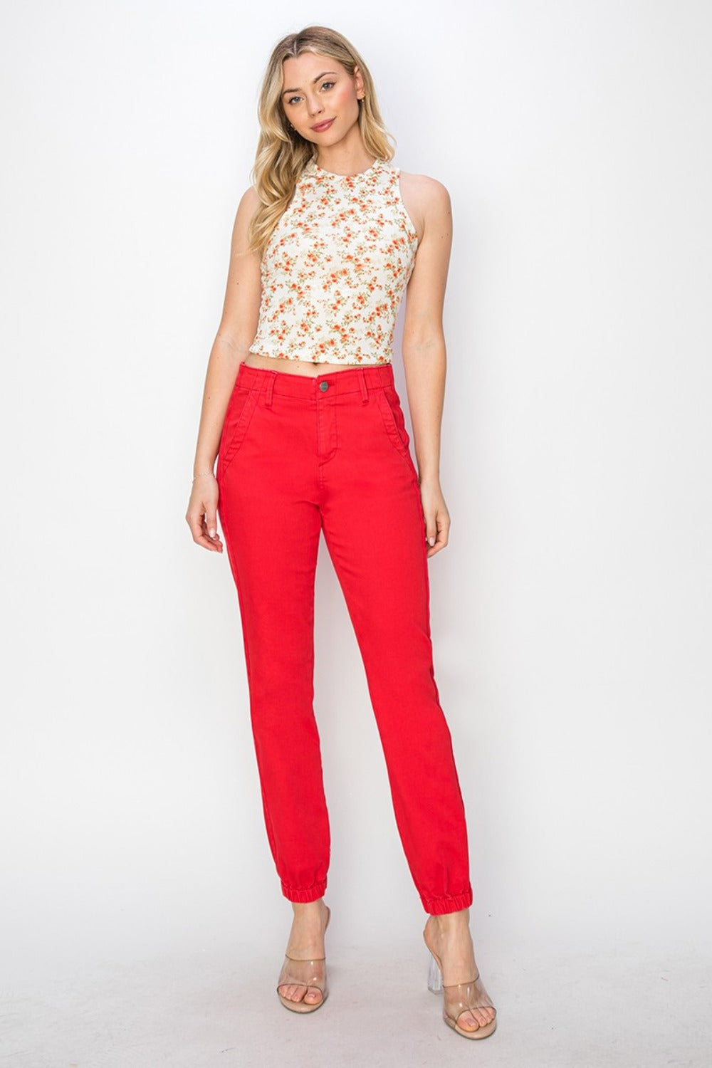 RISEN Scarlet High Waisted Jogger Jeans
