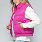 Snobbish Me and My Puffer Fine Fur Lining Quilted Vest in Hot Pink