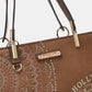 Nicole Lee USA Hollywood In Lights Metallic Stitching Embroidery Inlaid Rhinestone Tote Bag