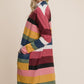 BOMBOM Cozy and Colorful Color Block Striped Open Front Cardigan