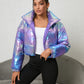 A Little Shine Gradient Zip-Up Collared Puffer Jacket