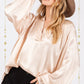 SAGE + FIG Champaign All Day Notched Long Sleeve Blouse
