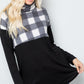 Celeste Plaid Days Pocketed Turtleneck Long Sleeve Blouse