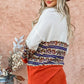 And The Why Bold Vibes Ethnic Print Color Block Top