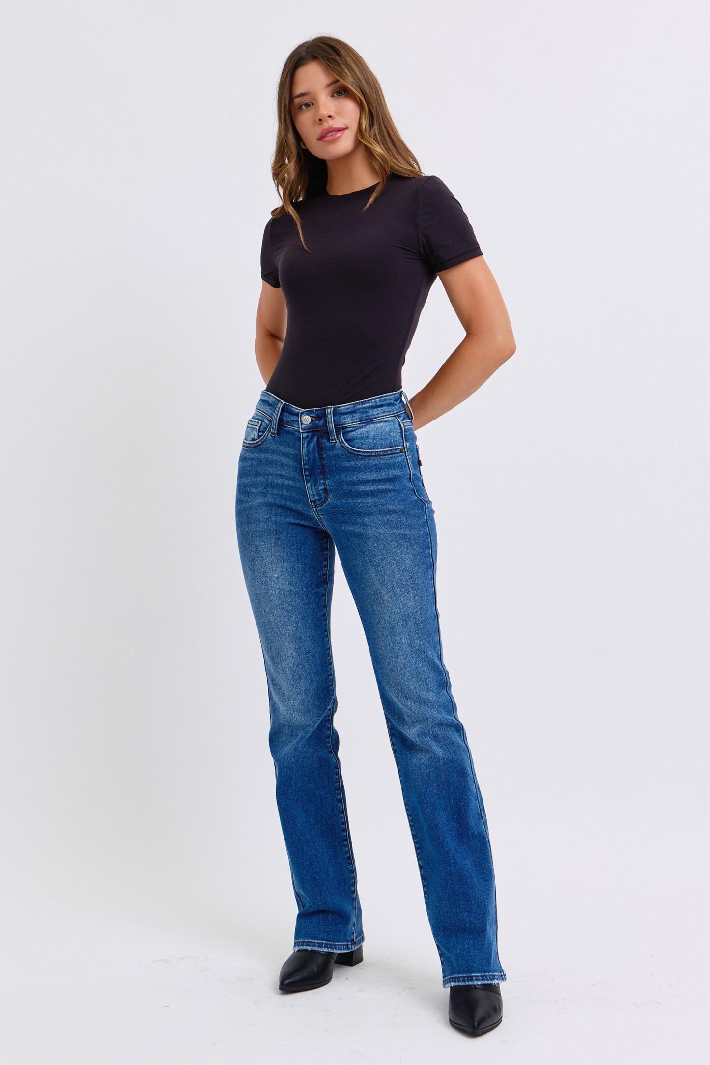 Judy Blue Bianca Run Mid-Rise Bootcut Jeans with Thermal Lining