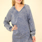 VERY J Oversized Memories Mineral Washed Oversized A-Line Mini Dress in Denim
