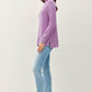 Be Cool Simple Joys Side Slit Mock Neck Long Sleeve Tunic Top in Grape