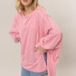 HYFVE Pink Cuddles French Terry Long Sleeve High-Low Slit Sweatshirt