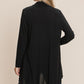 BOMBOM Love Song Open Front Long Sleeve Cardigan in Black