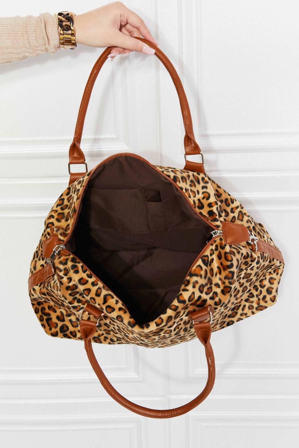 Peace Out Animal Print Brushed Weekender Bag