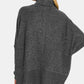 Zenana Never Let You Go Brushed Melange Hacci Turtleneck Sweater in Black