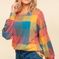 Haptics Brighten My Day Color Block Plaid Top