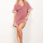 VERY J Wildflower Short Sleeve V-Neck Tee Dress