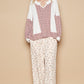 POL A Touch of Sunshine Waffle Knit Floral Notched Neck Long Sleeve Top in White