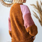 Culture Code A Vintage Year Color Block Faux Fur Raglan Sleeve Sweatshirt in Brown