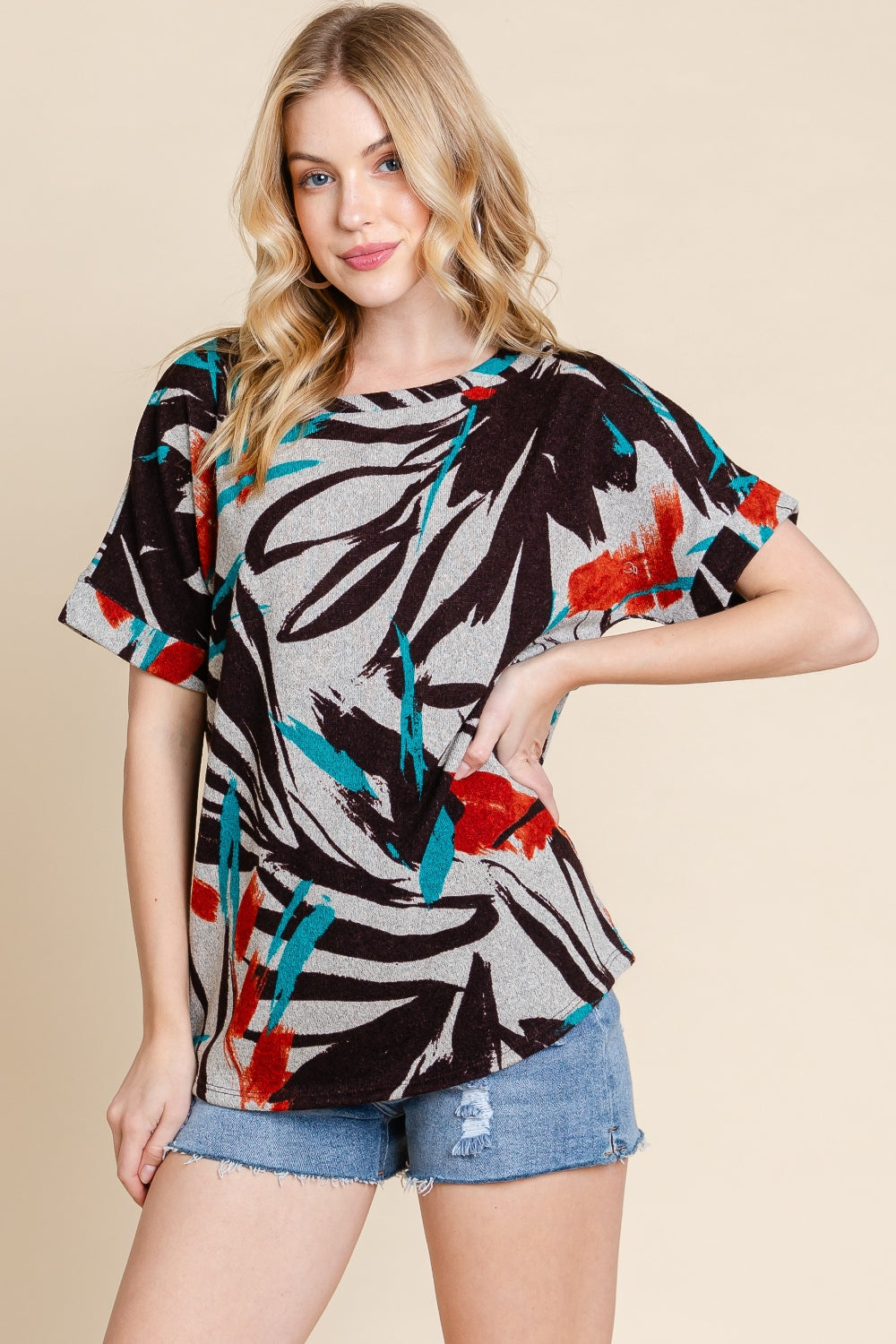 BOMBOM Into The Wild Printed Short Sleeve T-Shirt