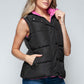 Snobbish Cute and Cozy Snap and Zip Closure Hooded Vest in Black/ Rose Violet