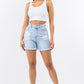 American Bazi Desiree High Waist Distressed Raw Hem Denim Shorts