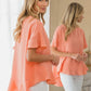 Sew In Love Coral Ruffles Ruffled Top