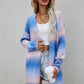 Angel Wings Changing Leaves Gradient Open Front Cardigan with Pockets