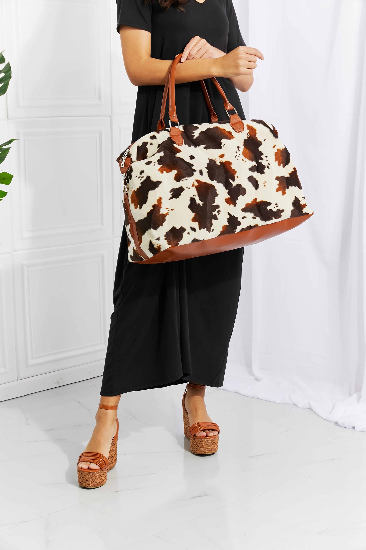 Relax, Recharge, Repeat Animal Print Plush Weekender Bag