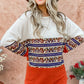 And The Why Bold Vibes Ethnic Print Color Block Top