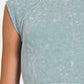 Zenana Back At It Again Ribbed Round Neck Cropped Top in Blue Grey