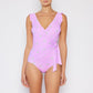 Marina West Swim Float On Ruffle Faux Wrap One-Piece in Carnation Pink