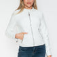 Snobbish Biker Babe PU Leather Zip Up Jacket with Pockets in White