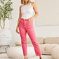 RFM Dylan Tummy Control High Waist Raw Hem Crop Jeans in Sunkissed