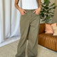 RFM Dani High Rise Garment Dye Wide Leg Jeans in Sage