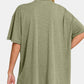 Zenana Cozy And Content Drop Shoulder Oversized Front Pocket T-Shirt