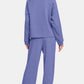 Zenana Cozy Corners Raglan Sleeve Top and Elastic Waist Pants Set in Dusty Blue