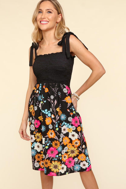 Haptics All My Flowers Smocked Cami Floral Dress