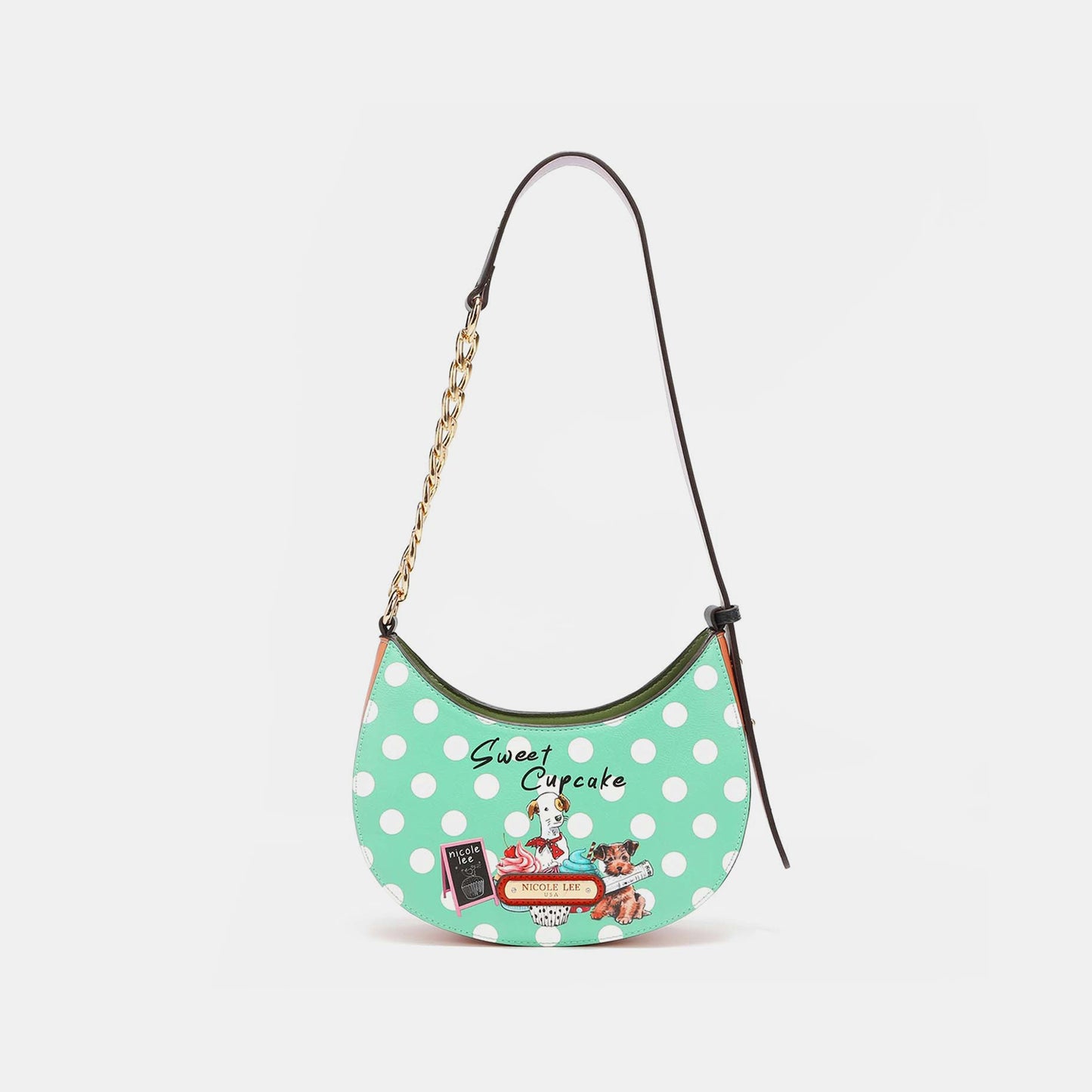 Nicole Lee USA Sweet Cupcake Vegan Leather Polka Dot Shoulder Bag