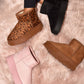 WILD DIVA Cat's Meow Thermal Furry Leopard Platform Booties