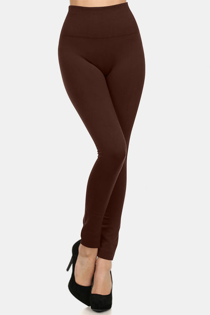 Yelete Ready For Action Seamless Fleece Leggings in Coffee