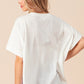 BiBi Ribbons And Bows Sequin Bow Patch Short Sleeve T-Shirt in Off White