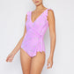 Marina West Swim Float On Ruffle Faux Wrap One-Piece in Carnation Pink
