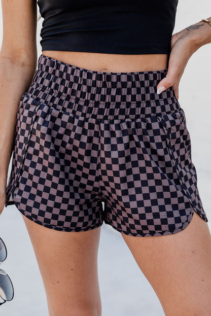 Checkered Cutie Elastic Waist Shorts