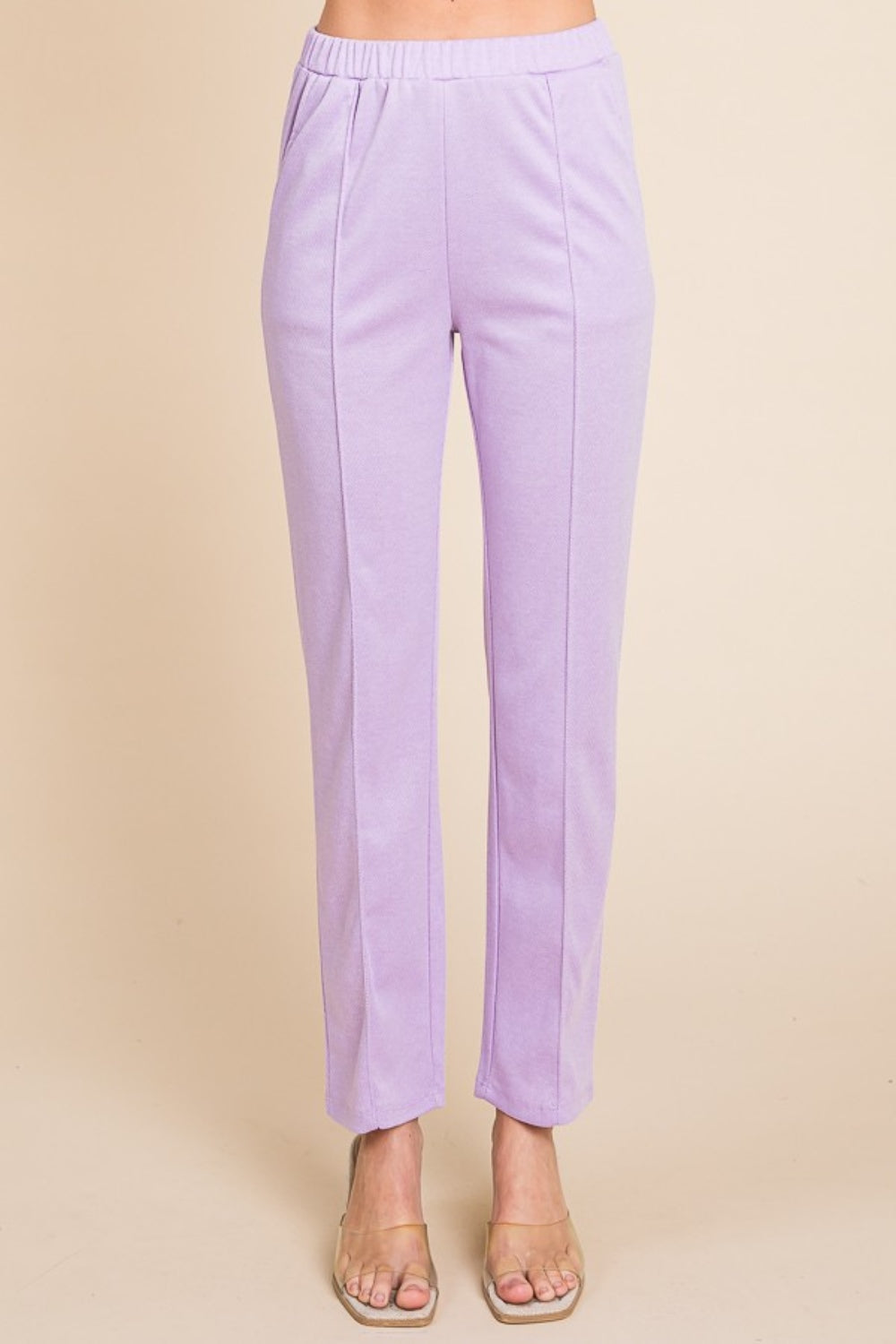 Culture Code Tailored In Lilac Pin Tuck Detail Slim Pants