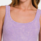 Zenana Chance Of Sun Ribbed Scoop Neck Tank in Lavender
