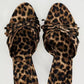 Here, Kitty Bow Leopard Kitten Heel Sandals