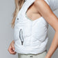 Snobbish A Quilted Beauty Zip Up Quilted Hooded Vest in White