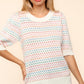 Haptics Vibrant Beauty Half Sleeve Multi Color Knit Top