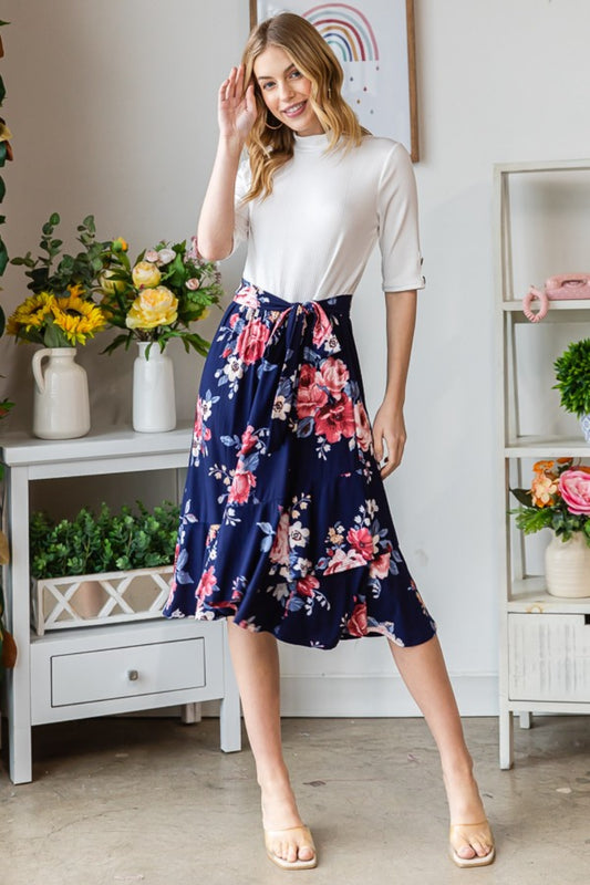 Reborn J Summer Breeze Floral Wrap Ruffled Skirt